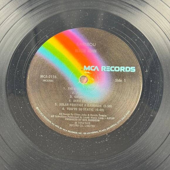 Elton John Caribou Vinyl LP 1974 MCA Records MCA-2116 - Picture 3 of 8